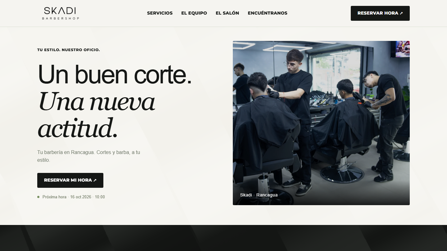 Web de Skadi Barbershop