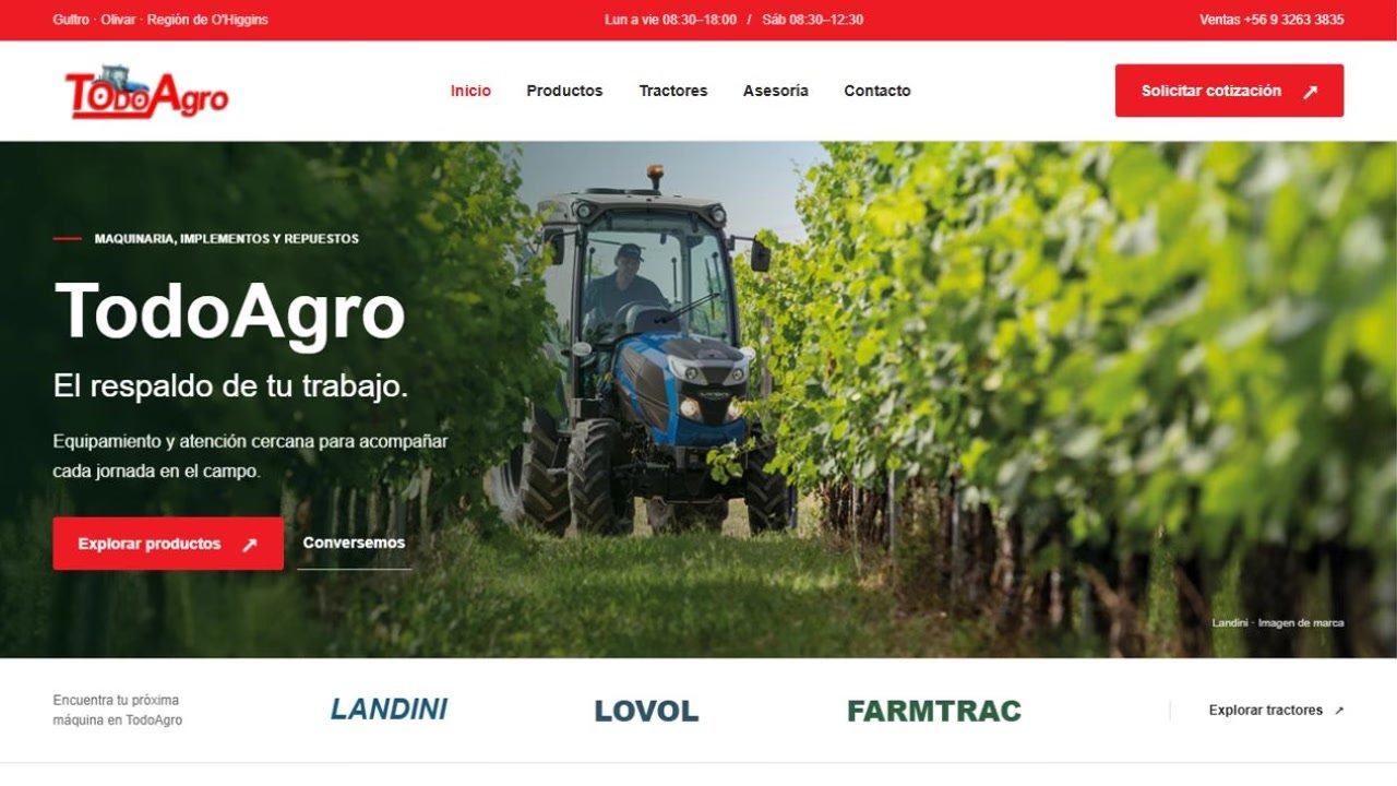 Web comercial de TodoAgro